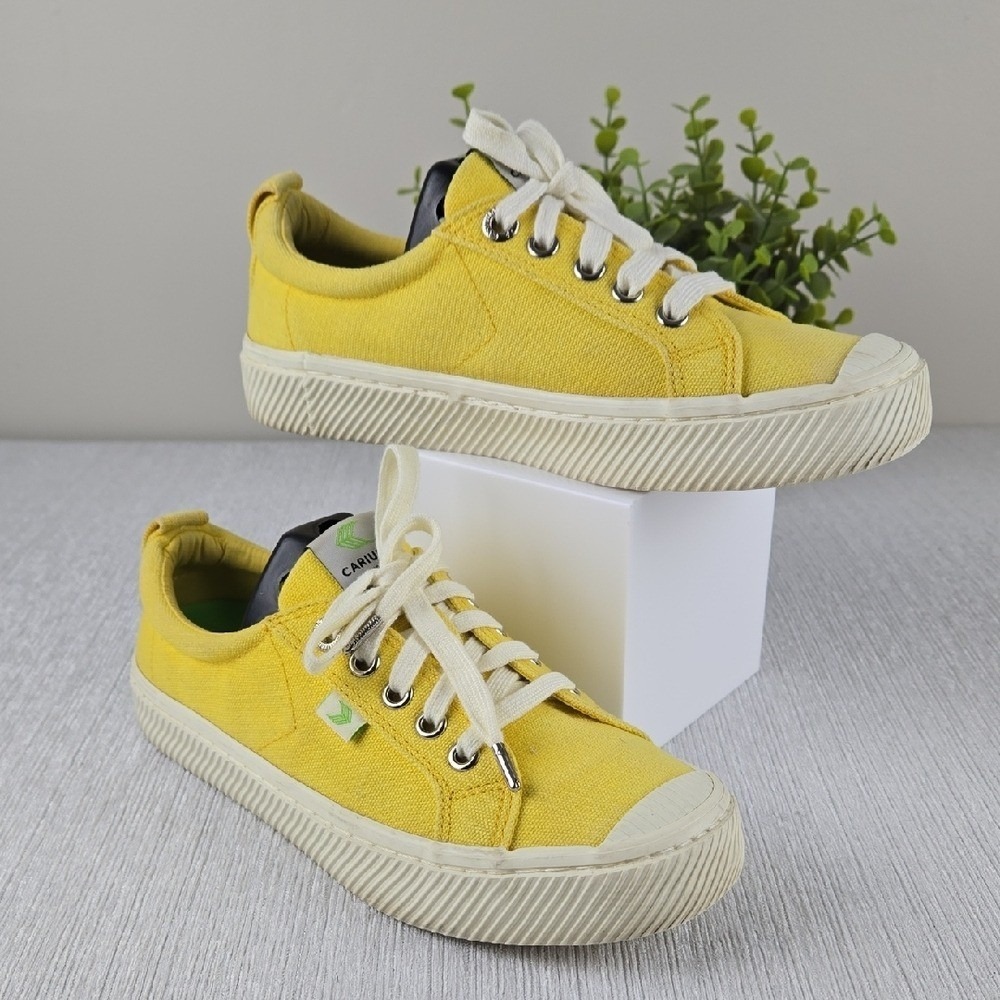 Cariuma OCA Low Yellow Canvas Sneakers Mens 4.5 Womens 6 100103Y01W‎
